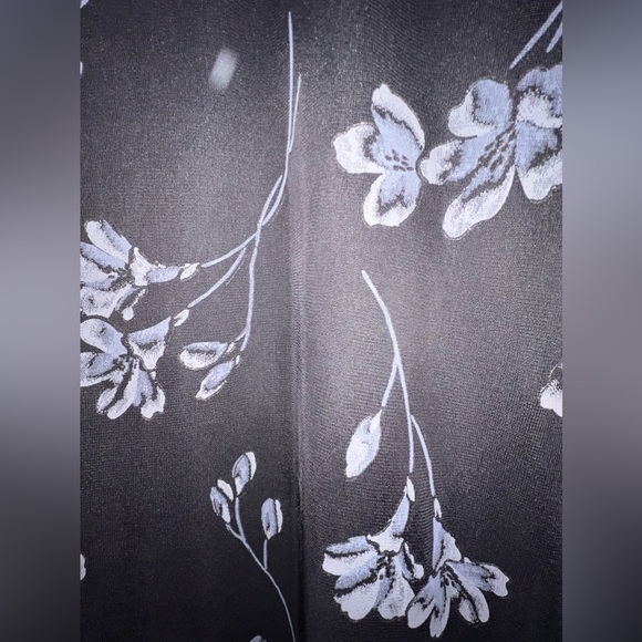 Vintage I.N. San Francisco Black Floral Sleeveless Flutter Midi Dress, Size S - Picture 3 of 5